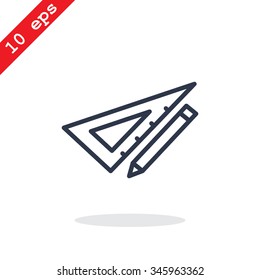 Pencil with ruler icon