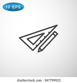Pencil with ruler icon