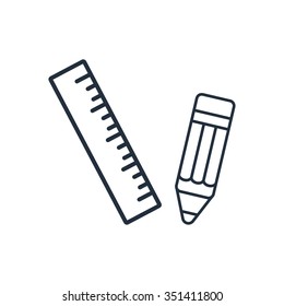 Pencil and ruler icon