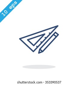 Pencil with ruler icon