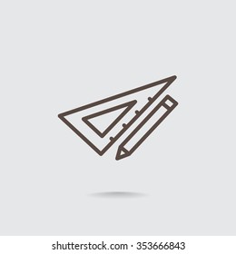 Pencil with ruler icon