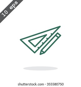 Pencil with ruler icon
