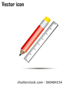 Pencil and ruler icon