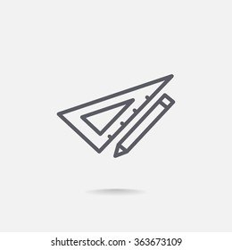 Pencil with ruler icon