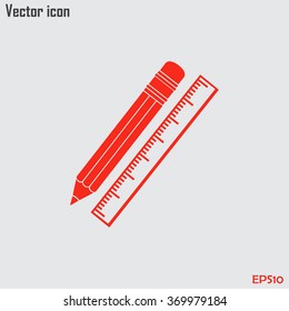 Pencil and ruler icon