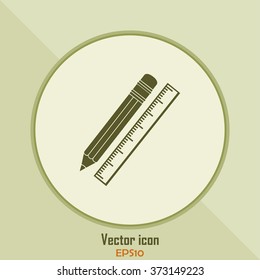 Pencil and ruler icon