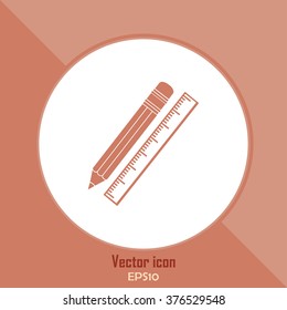 Pencil and ruler icon