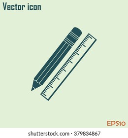 Pencil and ruler icon