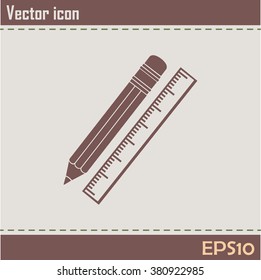 Pencil and ruler icon
