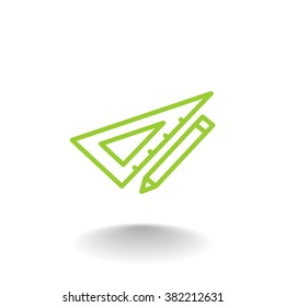 Pencil with ruler icon