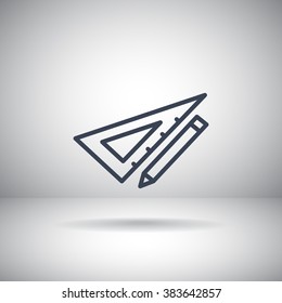 Pencil with ruler icon