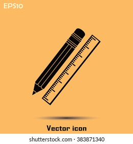 Pencil and ruler icon