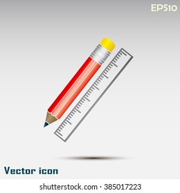 Pencil and ruler icon