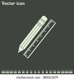 Pencil and ruler icon