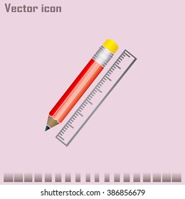 Pencil and ruler icon