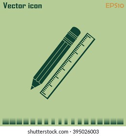 Pencil and ruler icon