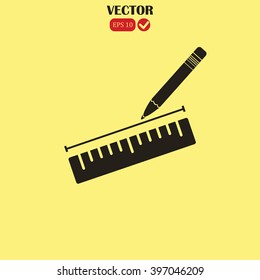 Pencil and ruler icon