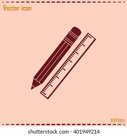 Pencil and ruler icon