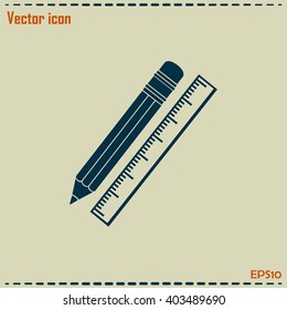 Pencil and ruler icon