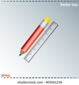 Pencil and ruler icon