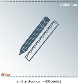 Pencil and ruler icon