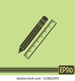 Pencil and ruler icon