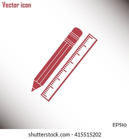 Pencil and ruler icon