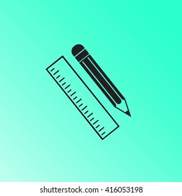 Pencil and ruler icon