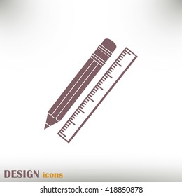 Pencil and ruler icon