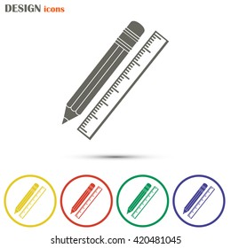 Pencil and ruler icon