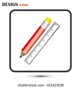 Pencil and ruler icon