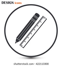 Pencil and ruler icon