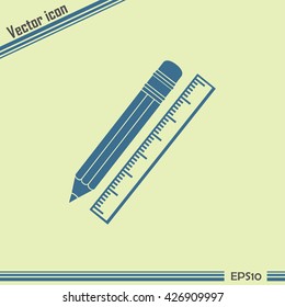 Pencil and ruler icon