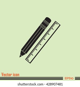 Pencil and ruler icon