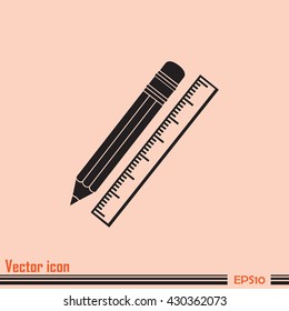 Pencil and ruler icon
