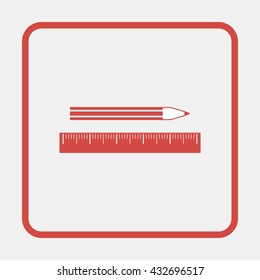 Pencil and ruler icon