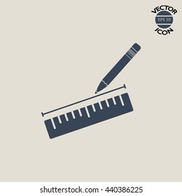 Pencil and ruler icon