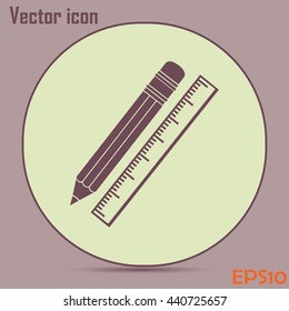 Pencil and ruler icon
