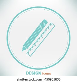 Pencil and ruler icon