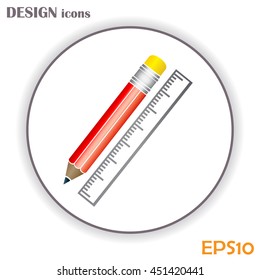 Pencil and ruler icon