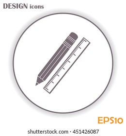 Pencil and ruler icon