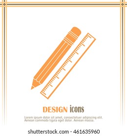 Pencil and ruler icon