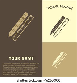 Pencil and ruler icon