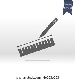 Pencil and ruler icon