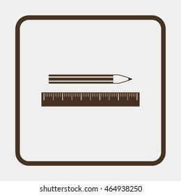 Pencil and ruler icon