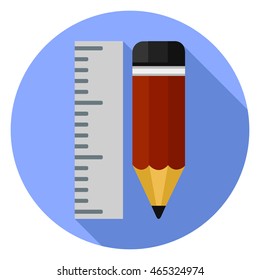 Pencil with ruler icon  