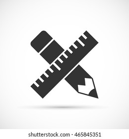 Pencil and ruler icon