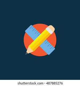 Pencil and ruler icon