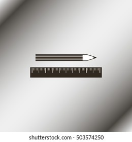 Pencil and ruler icon