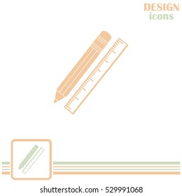 Pencil and ruler icon